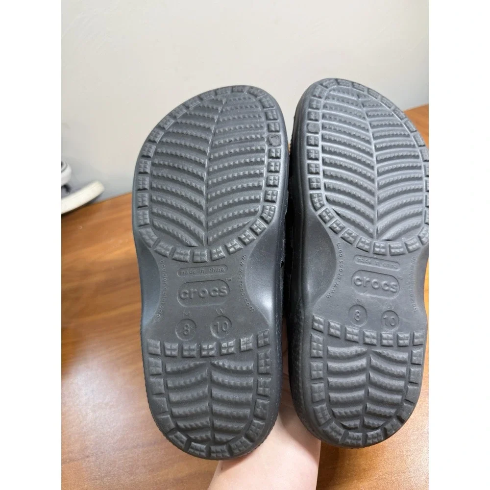 Crocs Baya II Slide Iconic Comfort Black Slides Beach Travel Vacation M8 W10